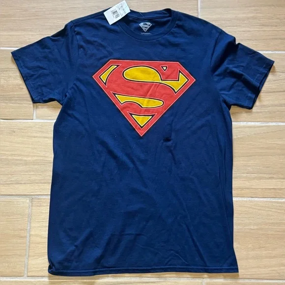 Superman Logo Navy T-Shirt - Picture 1 of 2